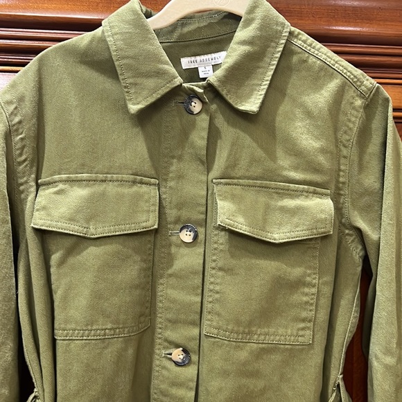 Free Assembly S women’s army green denim dress. - Picture 3 of 6